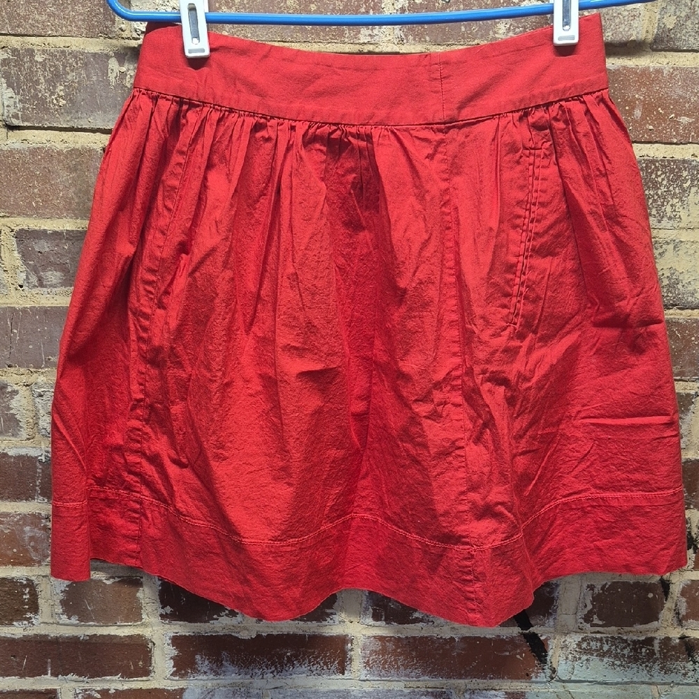 Banana Republic Women's Red Pleated Skirt Size 2